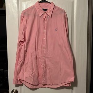 Ralph Lauren Long sleeve Pink and White shirt XL